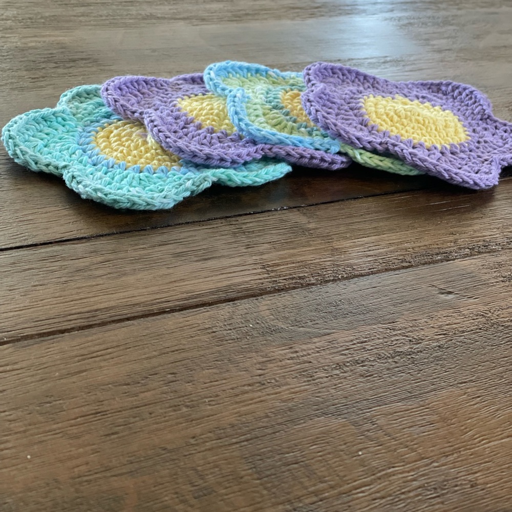 Crochet Flower Coasters - Picture 6 of 6